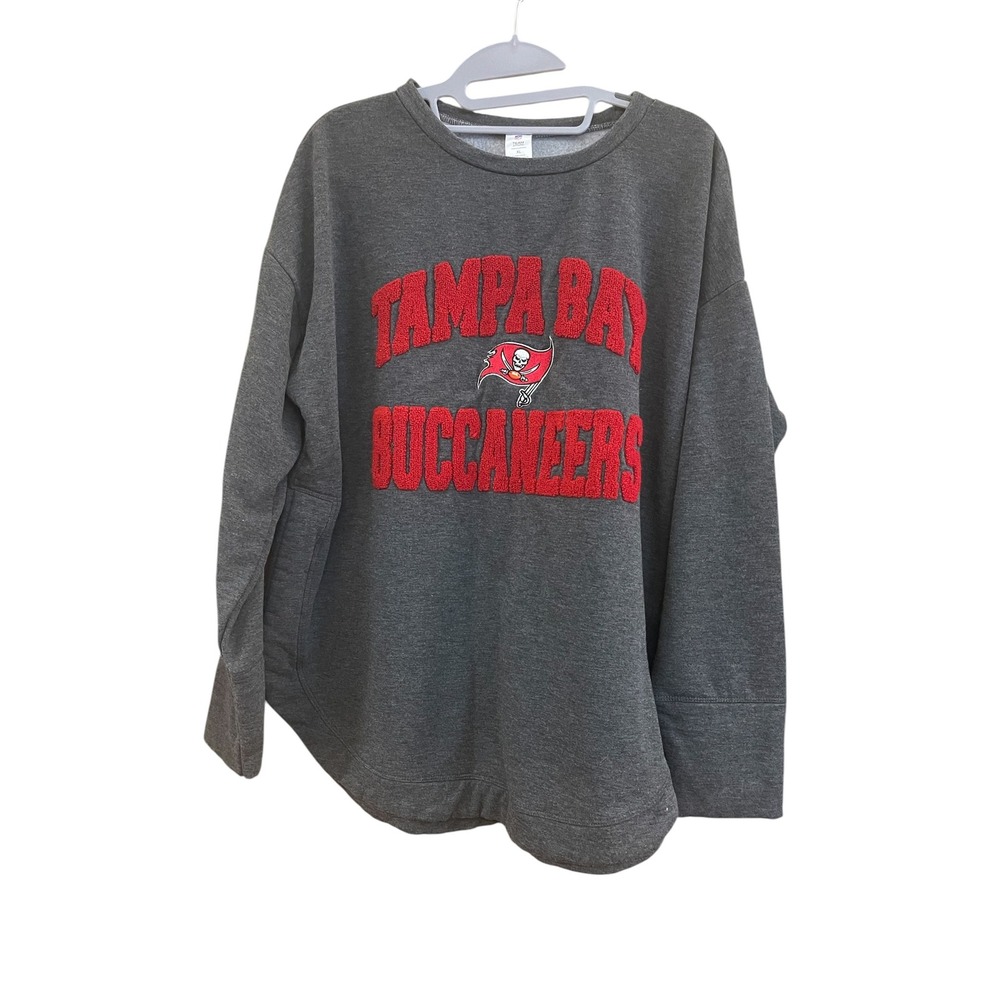 NFL Team Apparel Tampa Bay Buccaneers Gray Sweatshirt Womens XL Couture Gameday